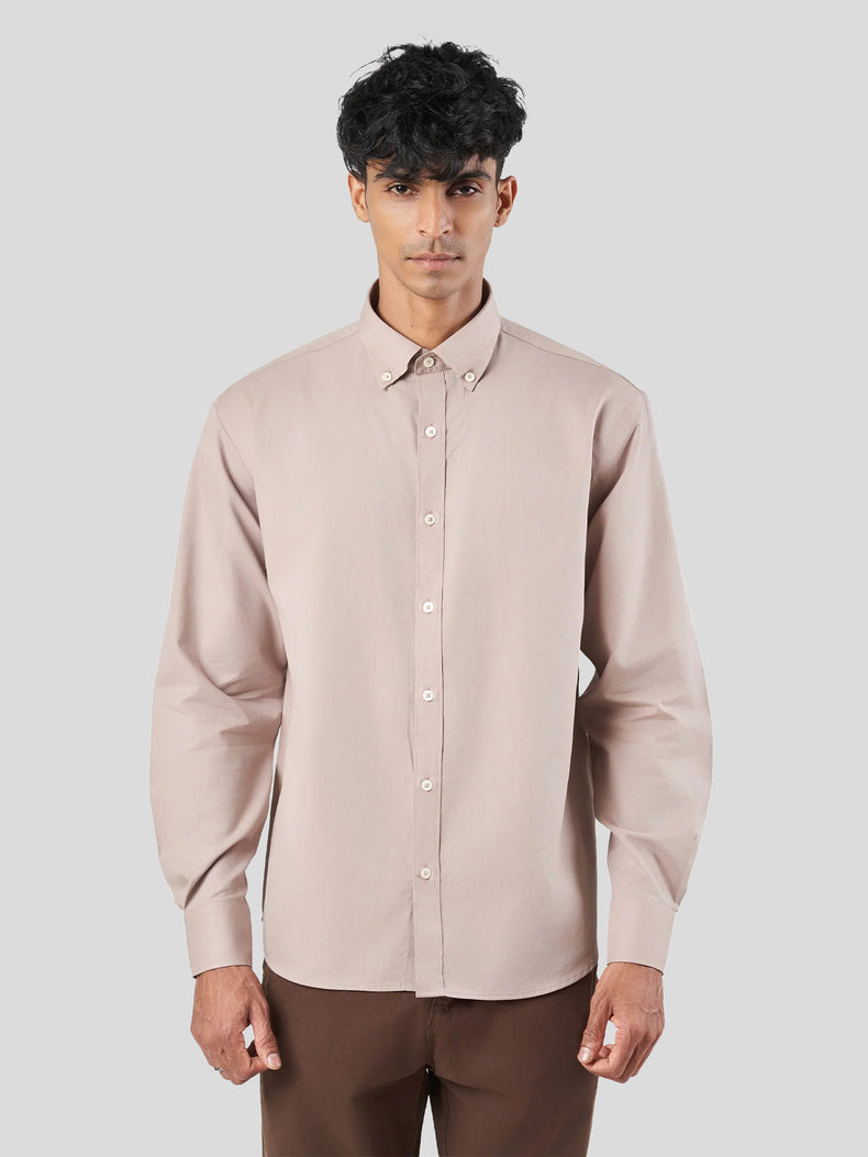 Wine Cotton Lounge Fit Casual Shirt