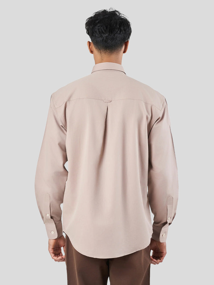 Wine Cotton Lounge Fit Casual Shirt