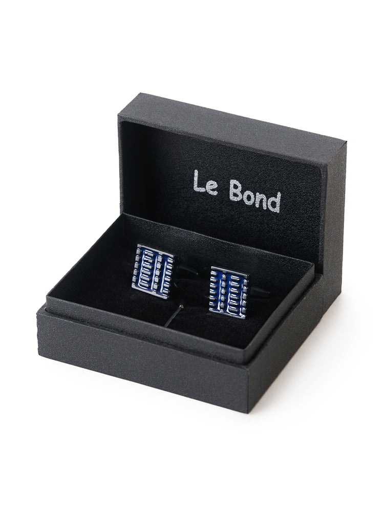 Textured Square Black Cufflinks