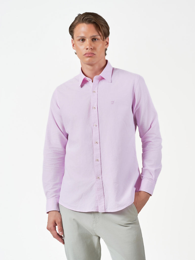 Purple Plain Casual Long Sleeve Shirt