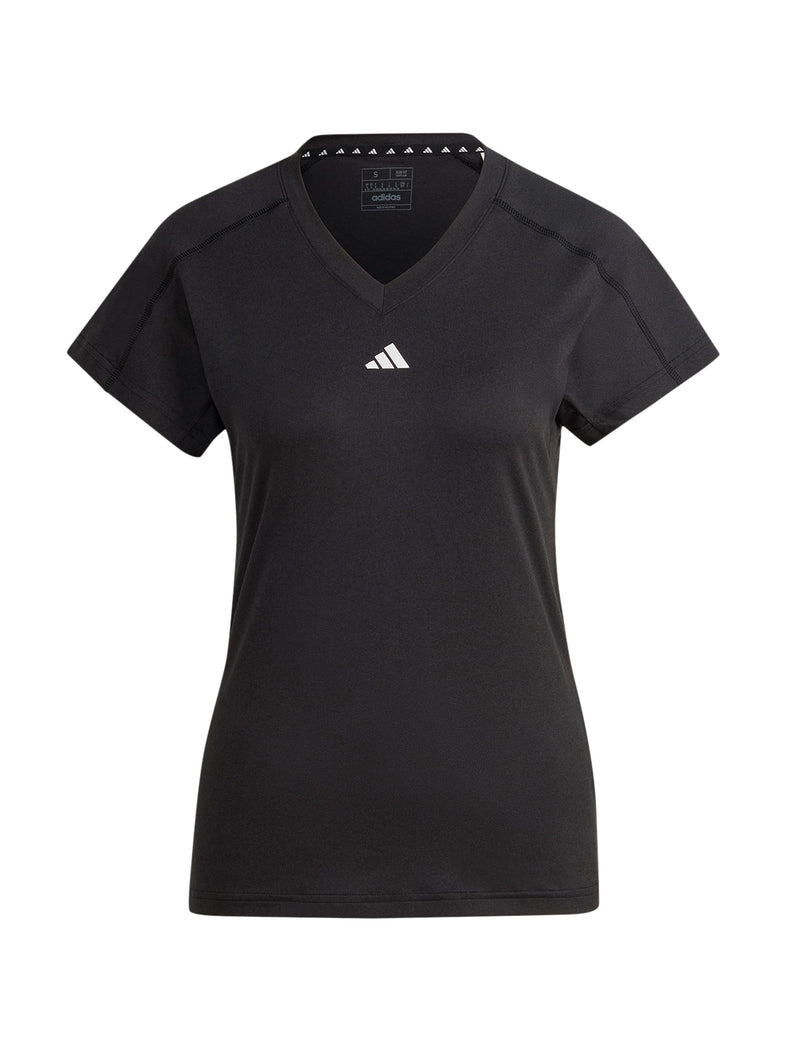 AEROREADY Train Essentials Minimal Branding Black V-Neck T-Shirt
