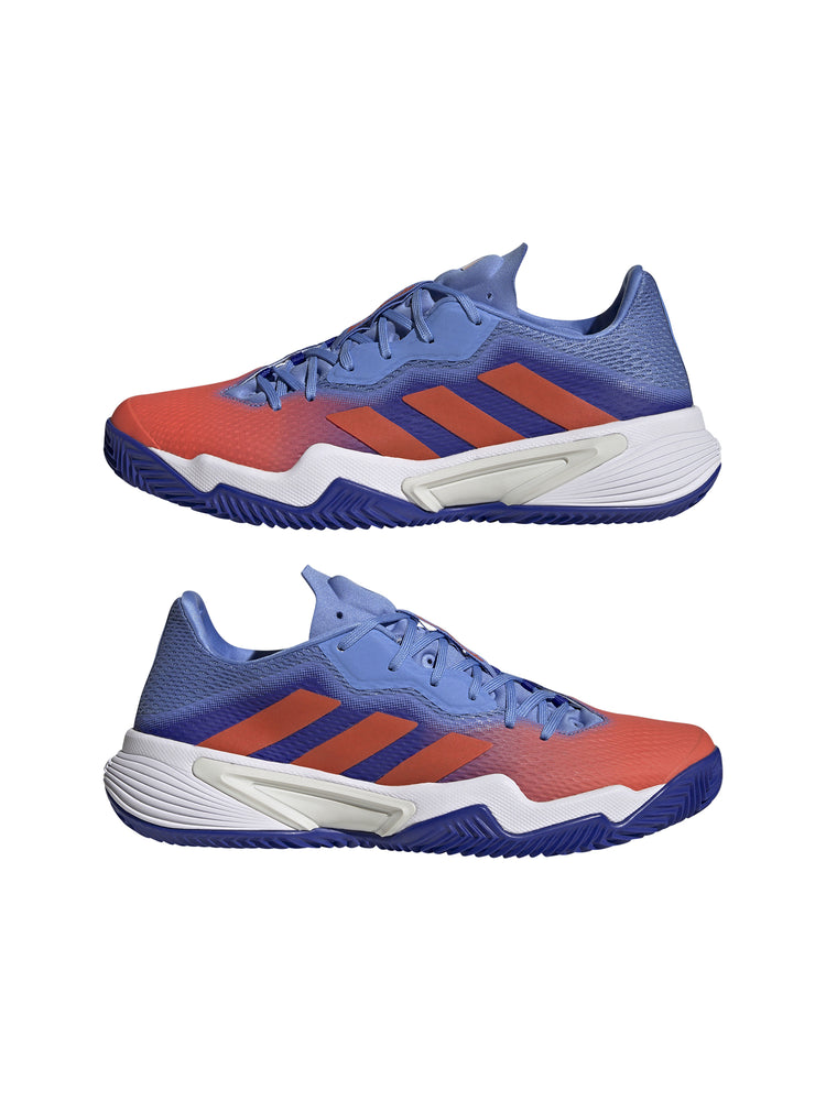 BLUE AND ORANGE ADIDAS BARRICADE CLAY SHOES