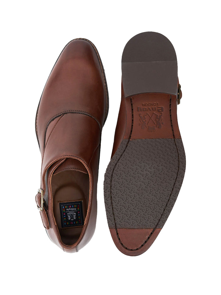 Brown Formal Monk Strap Shoes