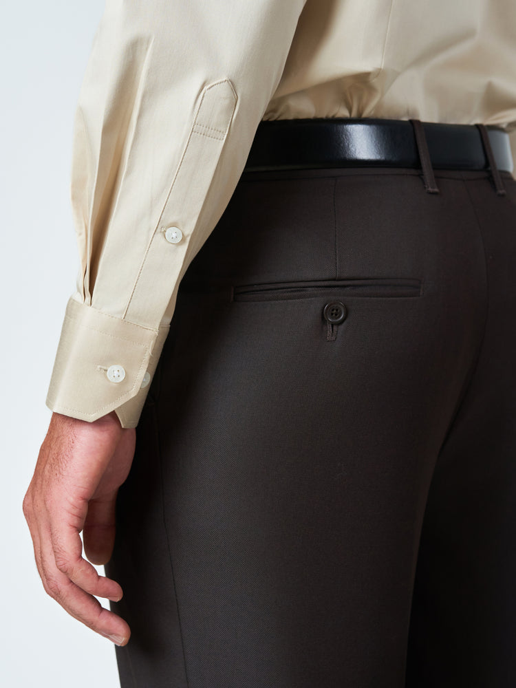 Light Beige Formal Cotton Lycra Long Sleeve Shirt