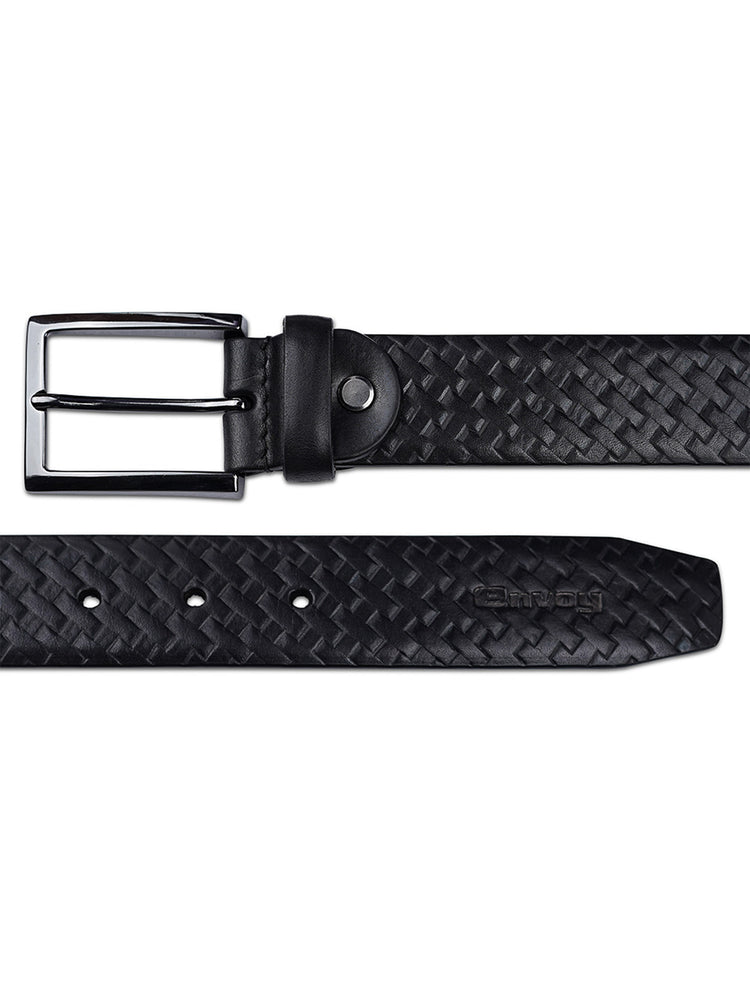 Men’s Black Leather Belt with Wallet Set