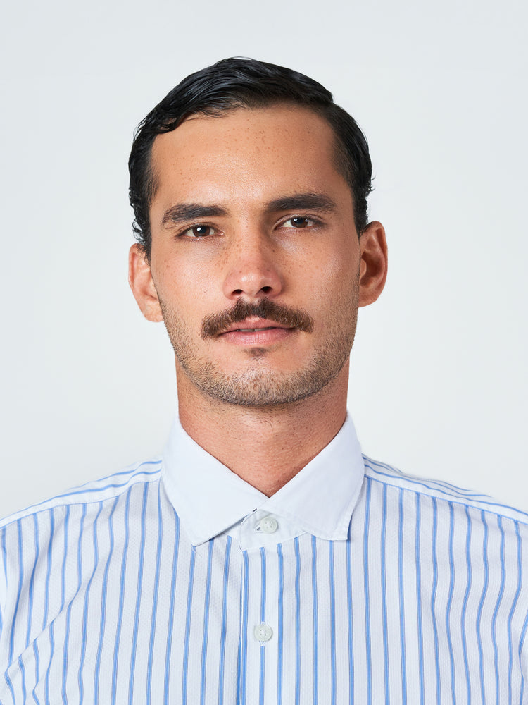 Blue Stripe Formal Long Sleeve Shirt