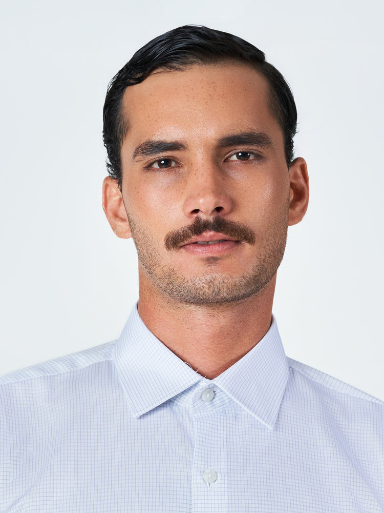 Grey Check Formal Long Sleeve Shirt