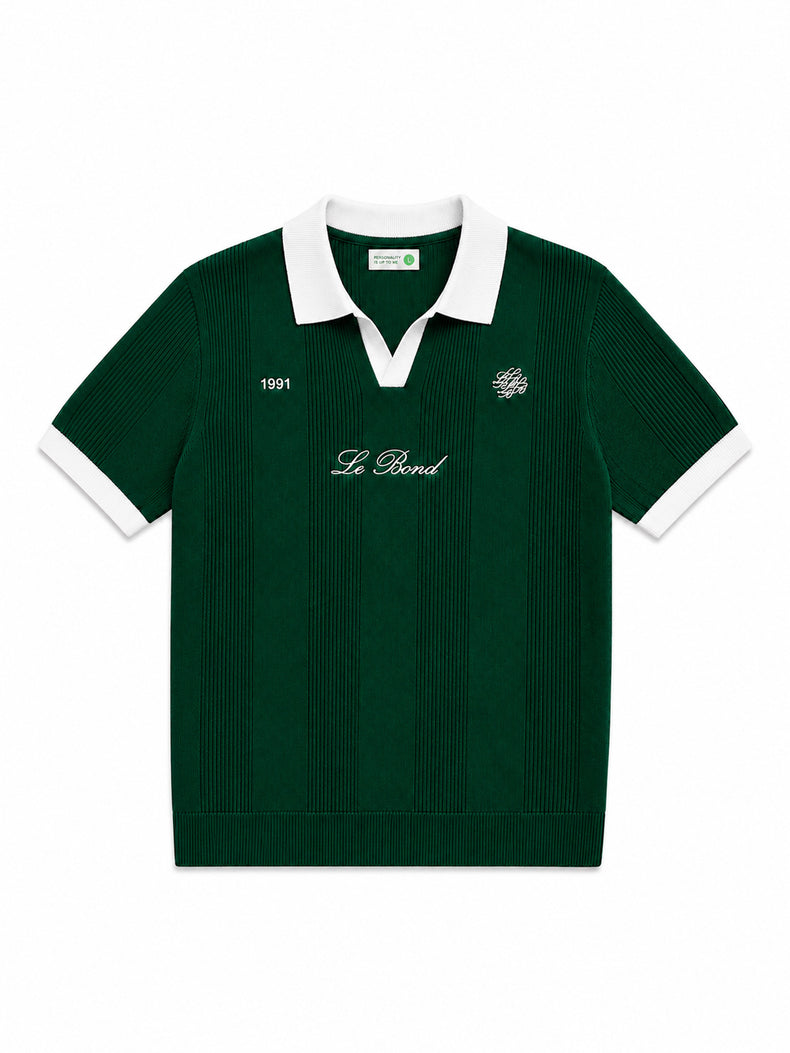 Green Cotton Knit Polo