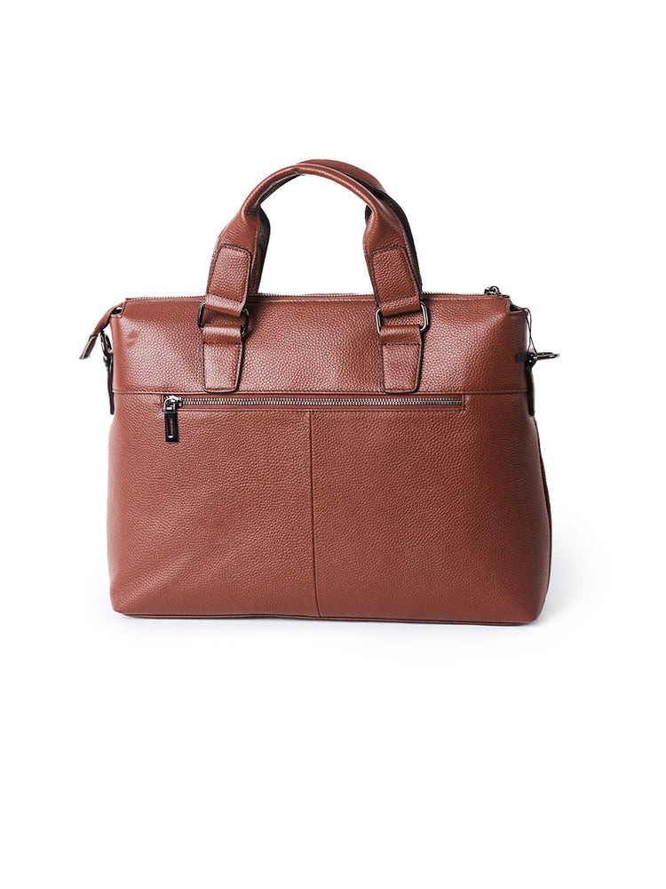 Full-Grain Leather Brown Work Tote Bag – Lightweight & Durable Office Carry