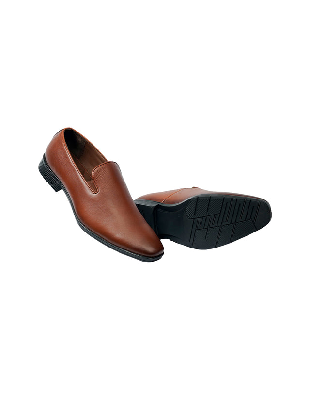 Dark Tan Slipper Loafer Shoes