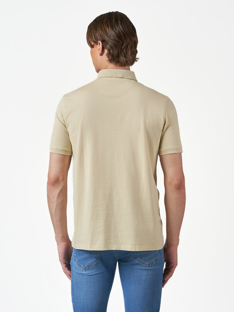 Beige Plain Cotton Short Sleeve T-Shirt