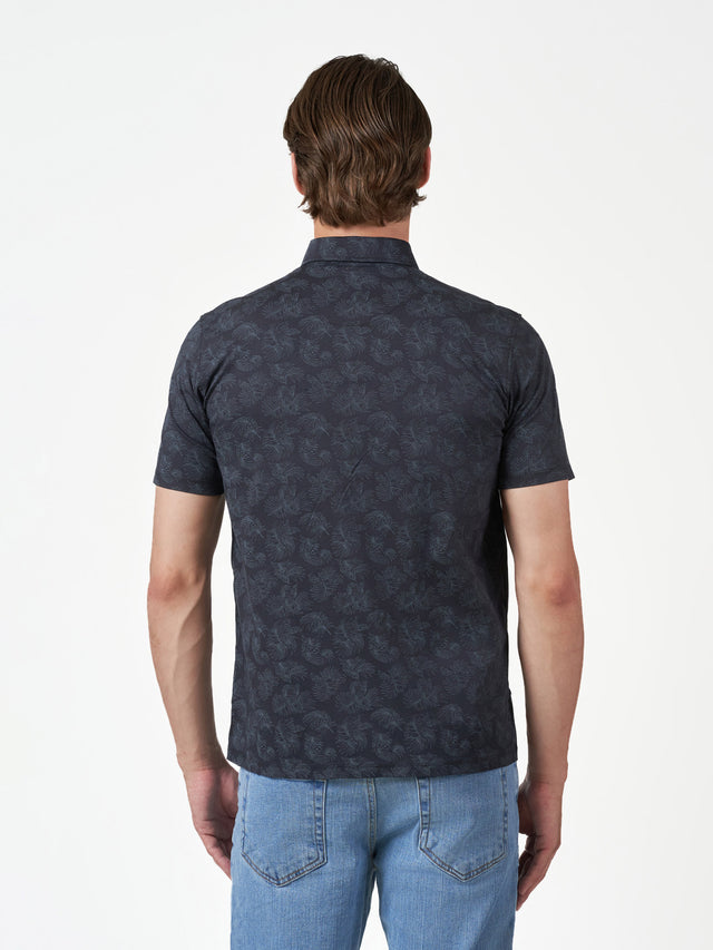 Black Floral Cotton Short Sleeve T-Shirt