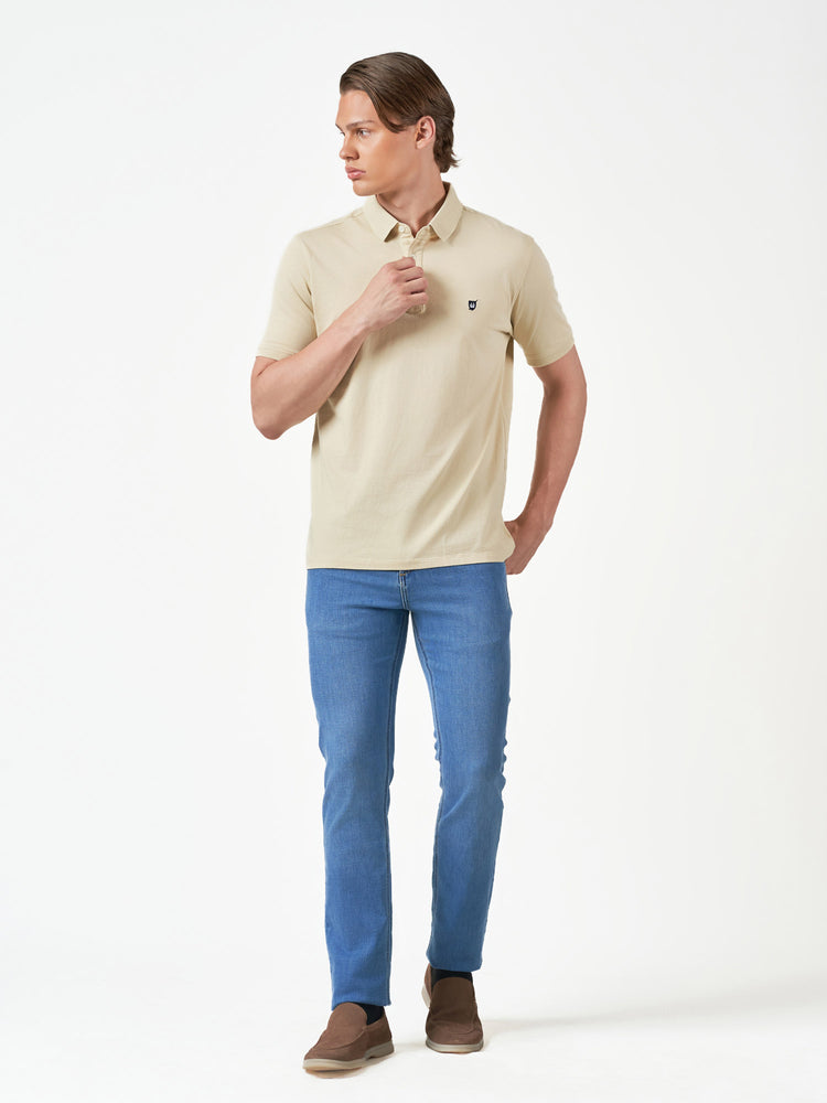 Light Blue Faded Cotton Stretch Mid Rise Jeans