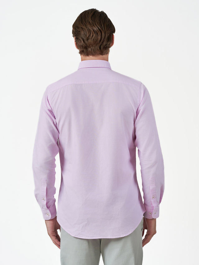 Light Purple Casual Long Sleeve Cotton Shirt