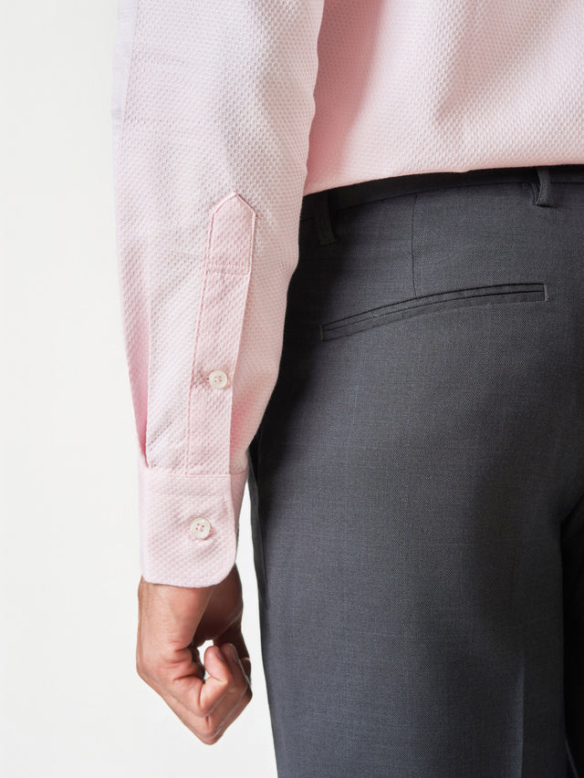 Pink Formal Cotton Long Sleeve Shirt