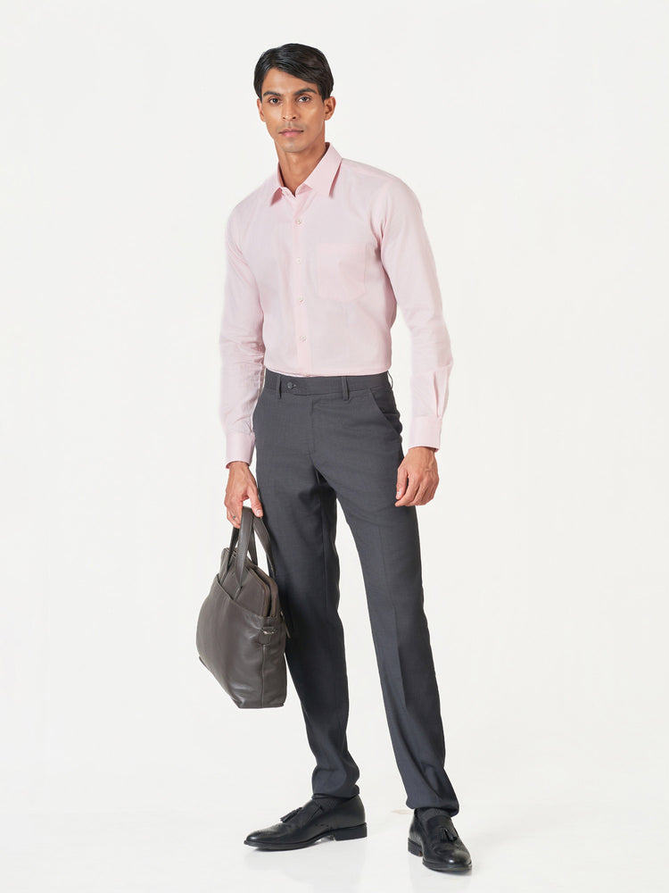 Pink Formal Cotton Long Sleeve Shirt