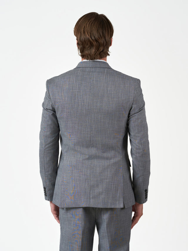 Light Grey Check 3-Piece Slim Fit Suit