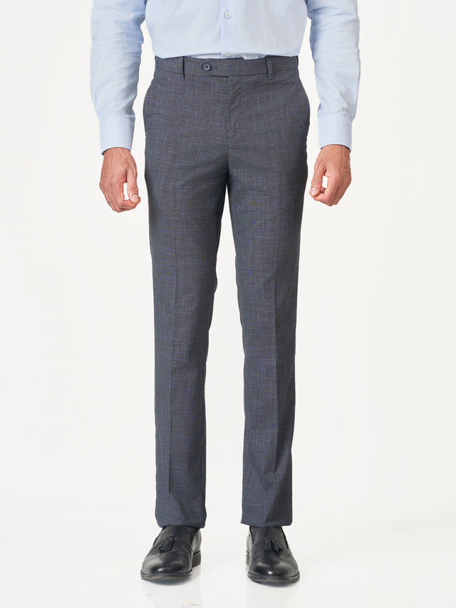 Checked Formal Slim Fit Trousers