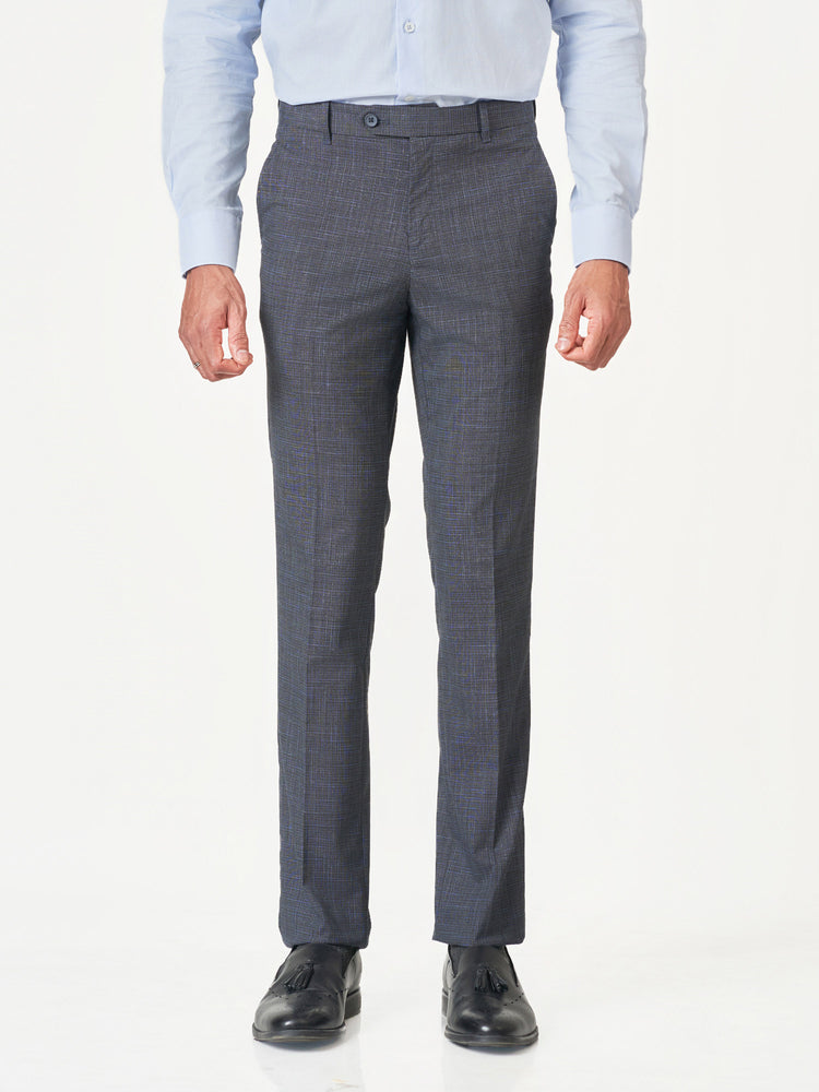 Checked Formal Slim Fit Trousers