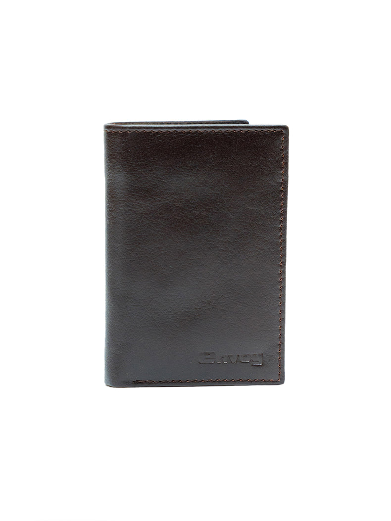 Men’s Brown Full Grain Leather Smooth Finish Long Wallet