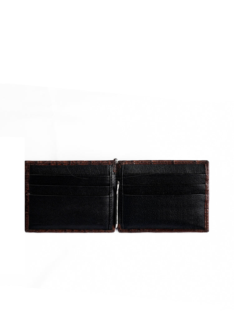 Men's Croc Pattern Design Full-Grain Leather Money Holder