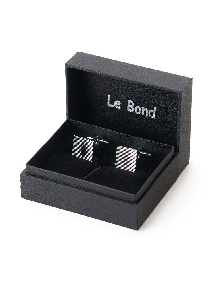 Textured Square Silver Cufflinks