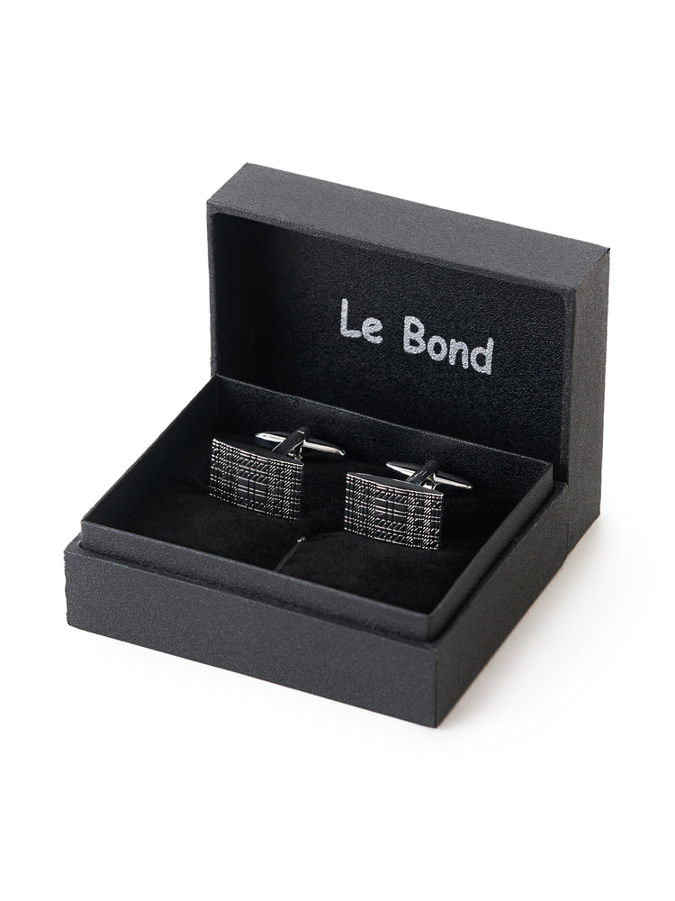 Textured Square Silver Cufflinks
