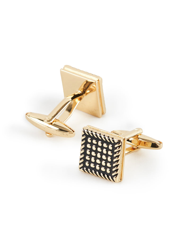 Textured Square Gold Cufflinks