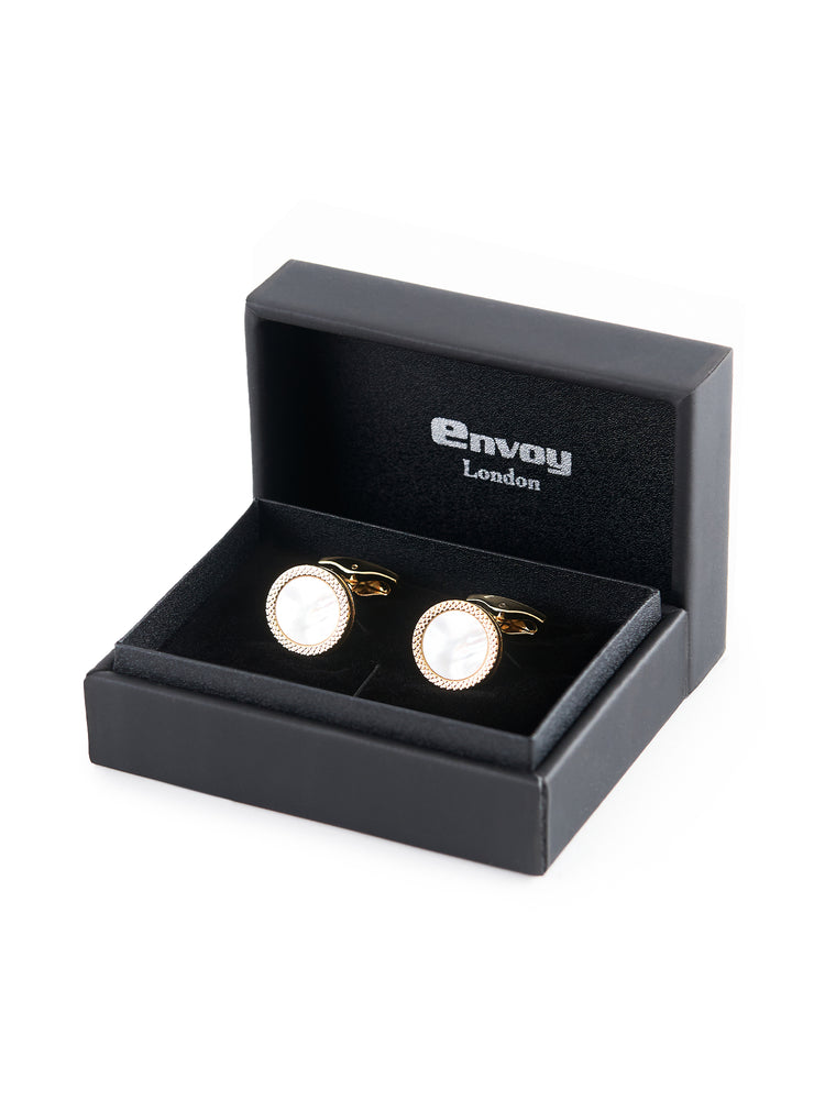Round Mother of Pearl Cufflinks