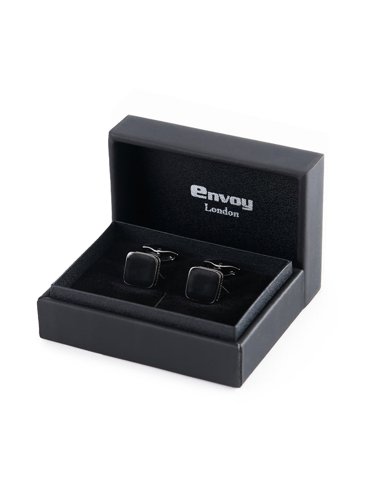 Soft Square Gunmetal Cufflinks