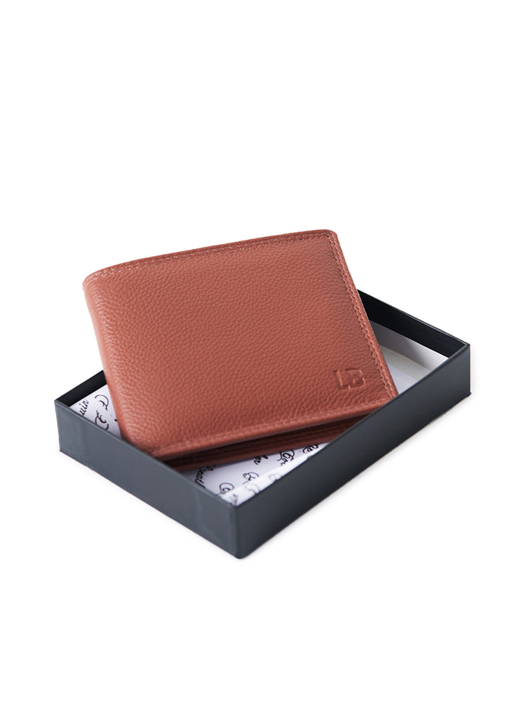 Men's Smooth Finish Tan Full-Grain Leather Wallet