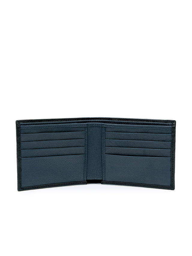 Men’s Textured Design Black with Inside Grey Full Grain Leather Wallet