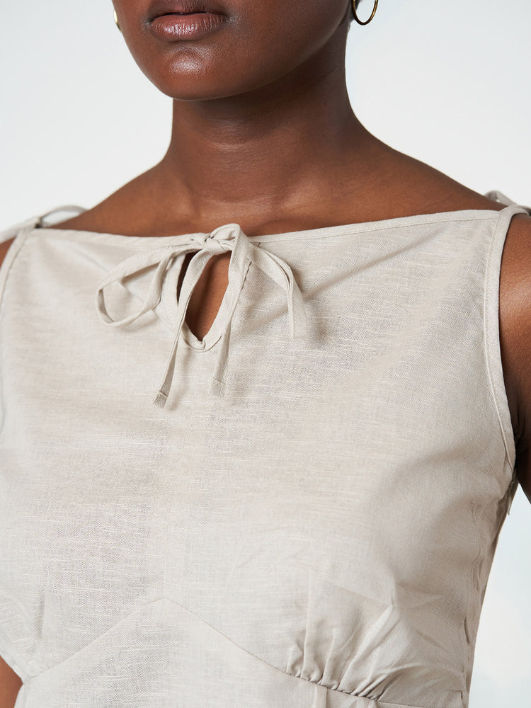 Shoulder Tie Sleeveless Blouse