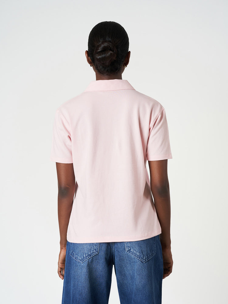 Cotton Stretch Casual Pastel Pink Classic Polo T-Shirt