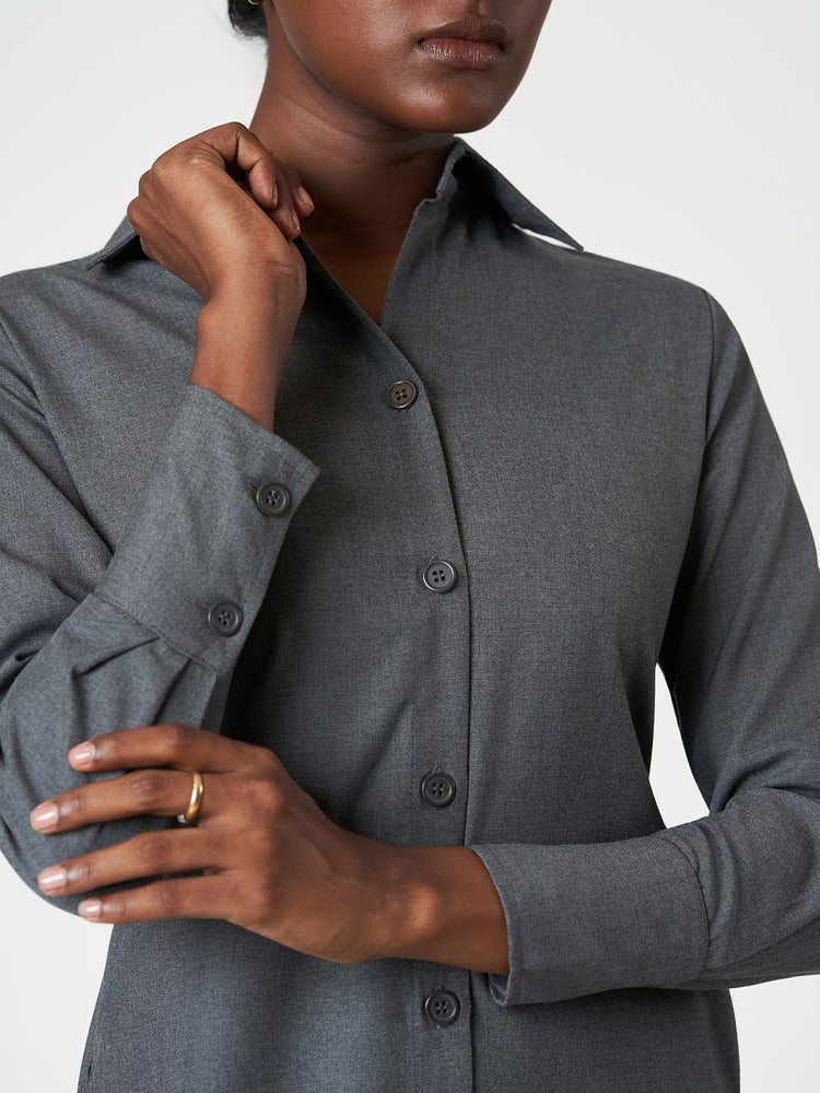 Belted Shirt Long Sleeve Mini Casual Frock