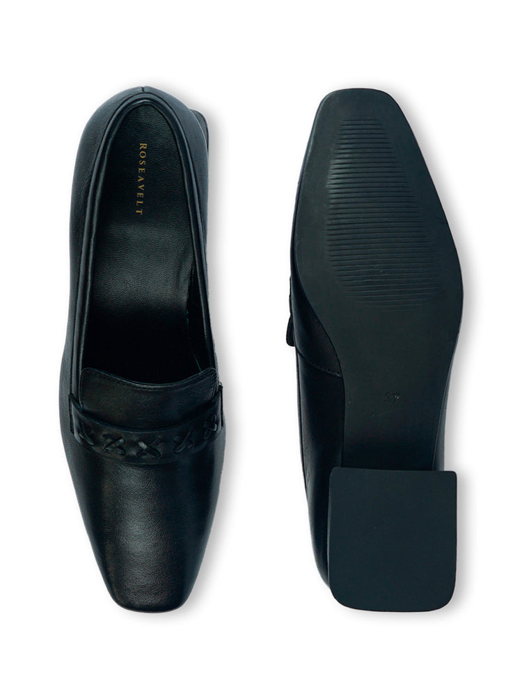 Black Posy Pump Loafers Shoes