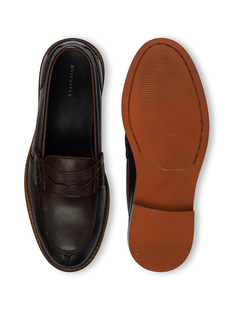 Brown Penny Loafers Slip-On Shoes