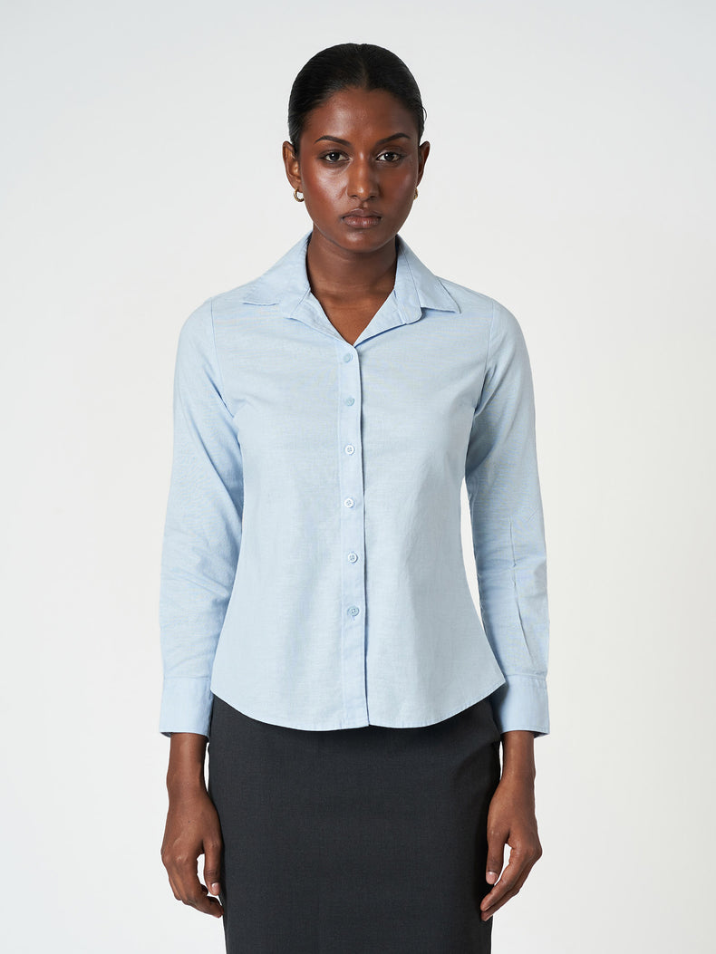 Light Blue Linen Classic Casual Shirt