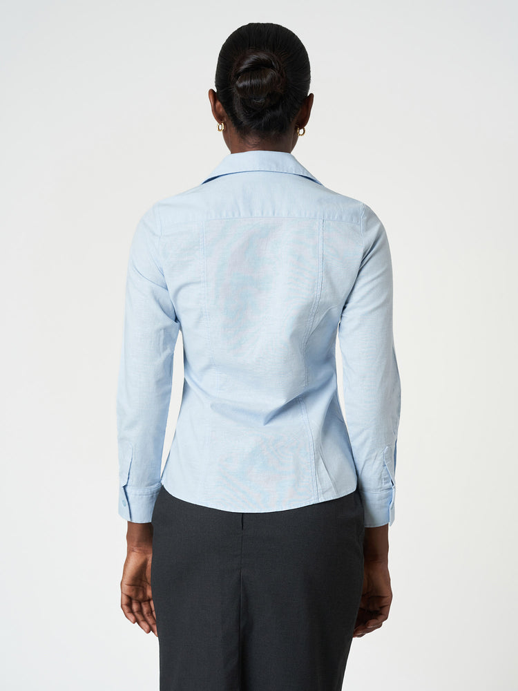 Light Blue Linen Classic Casual Shirt