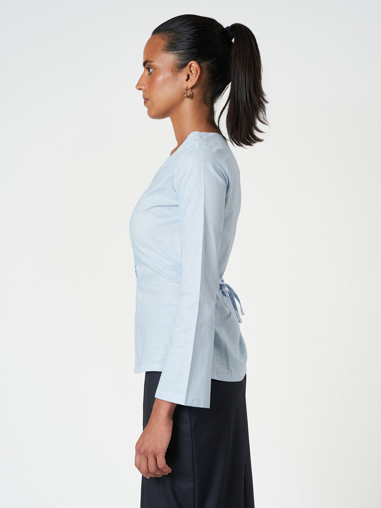 Tie-Back Button Blouse