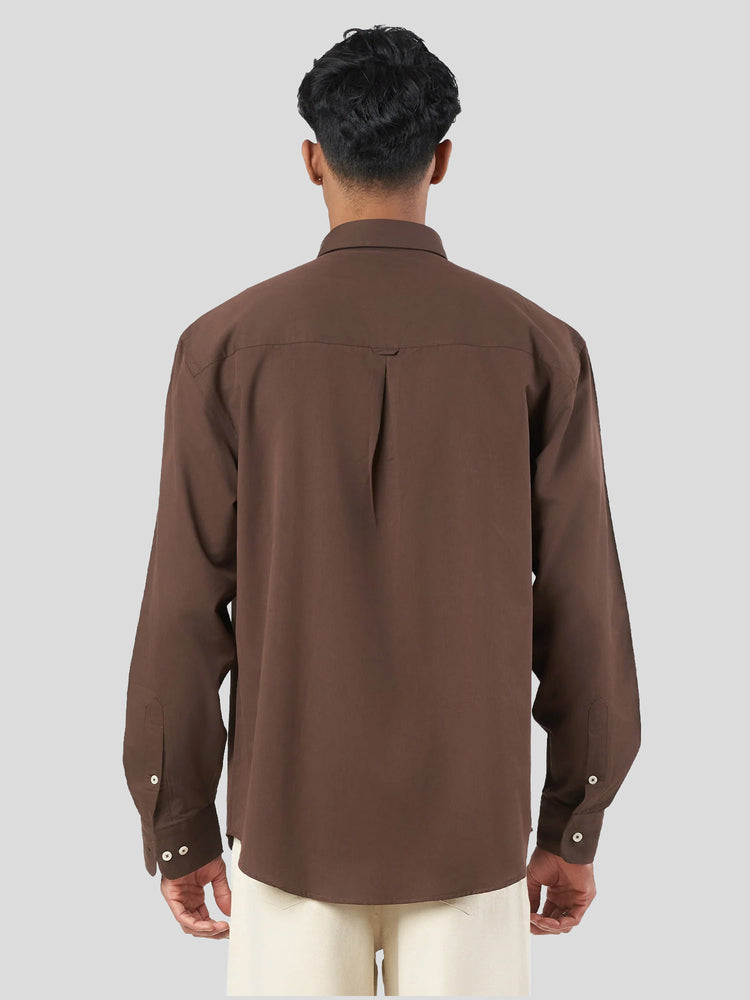 Brown Cotton Lounge Fit Casual Shirt