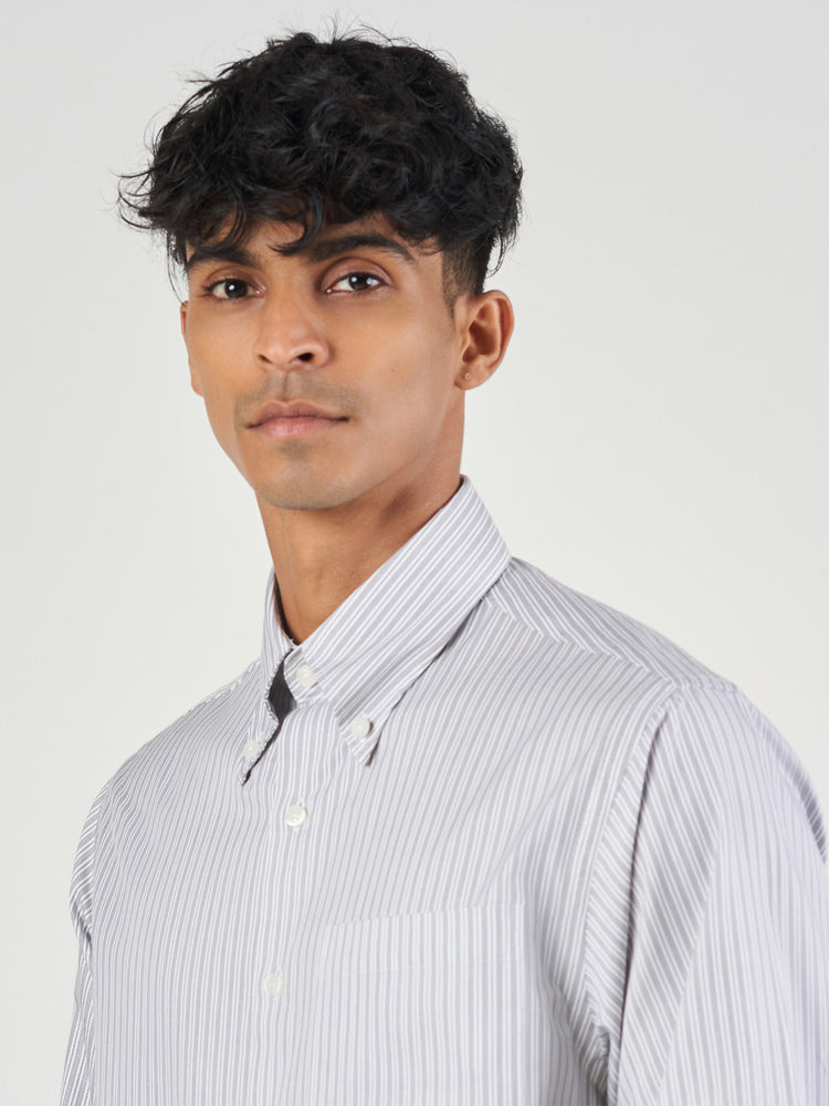 Striped Cotton Armstrong Collar Formal Shirt