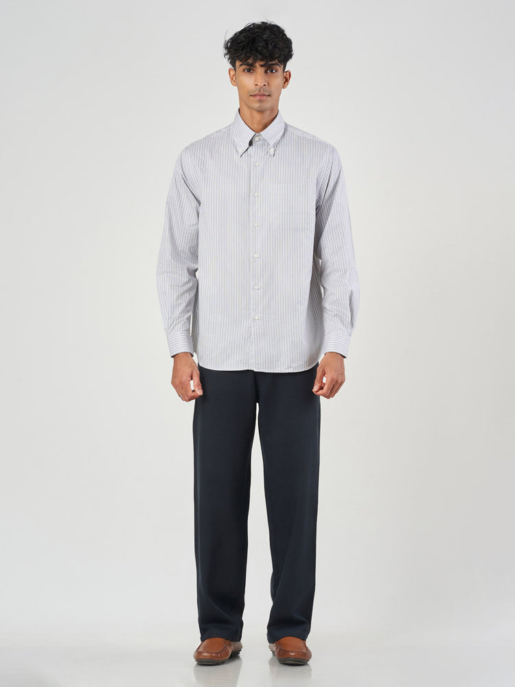 Striped Cotton Armstrong Collar Formal Shirt
