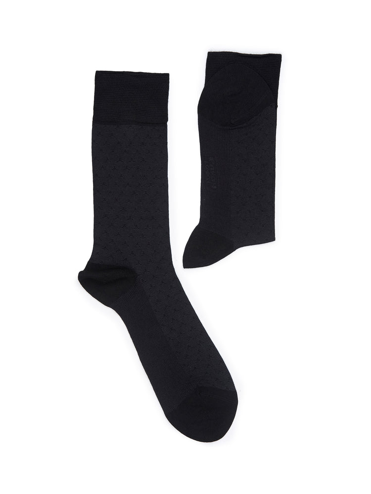 Black Bamboo Cotton Crew Socks