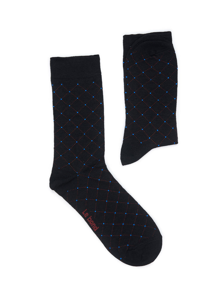 Black Bamboo Cotton Crew Socks