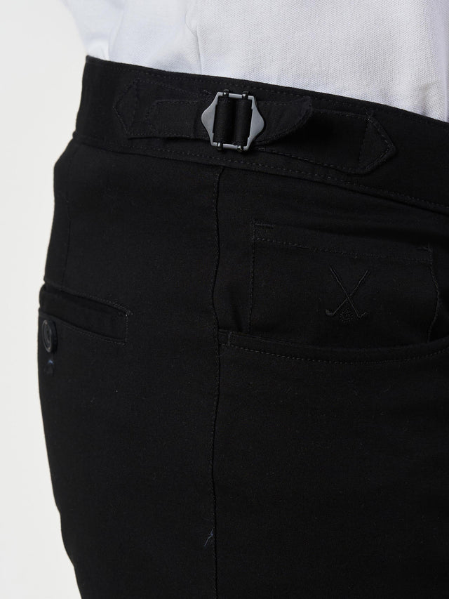 Smart Casual Black Cotton Blend Slim Fit Chinos