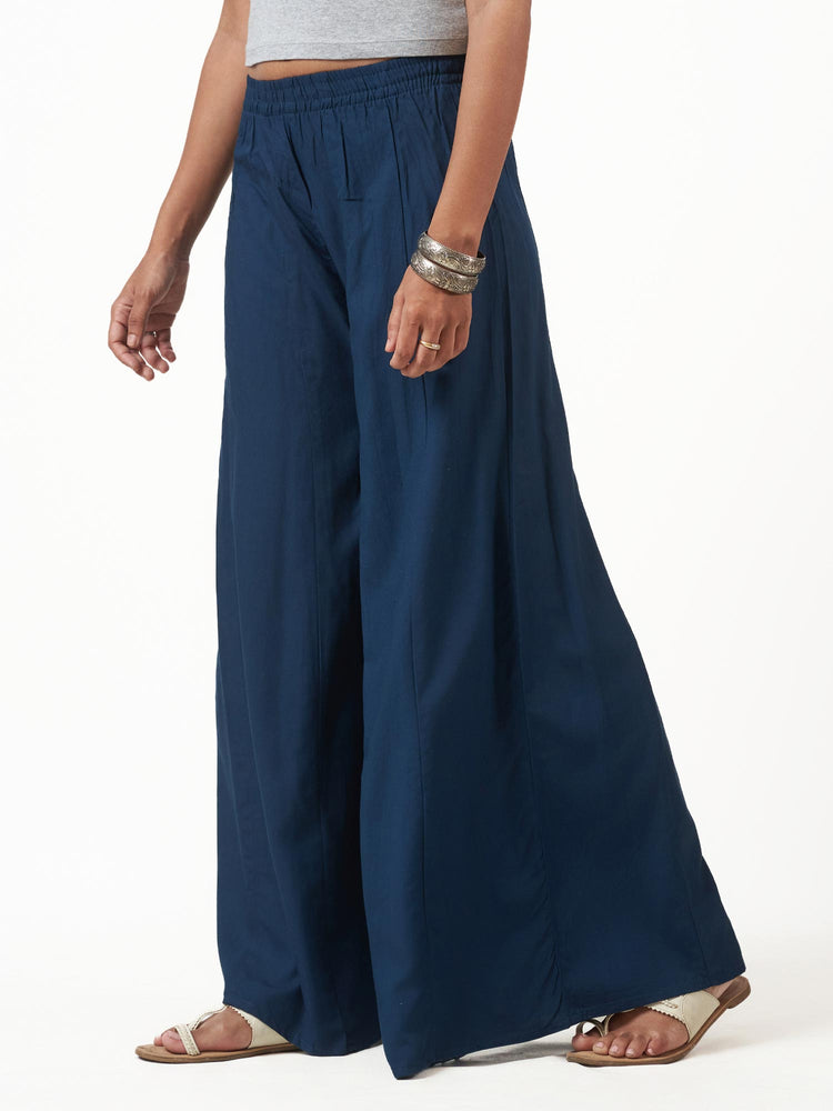 Cotton Flared Full Length Pants