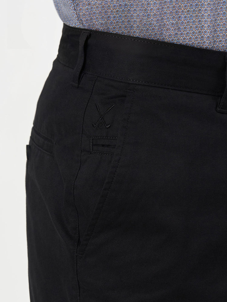 Smart Casual Black Cotton Stretch Slim Fit Chinos