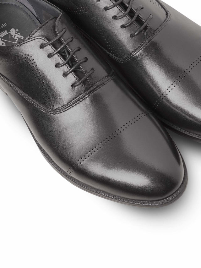 Full Grain Leather Embossed Lace-Up Shoes