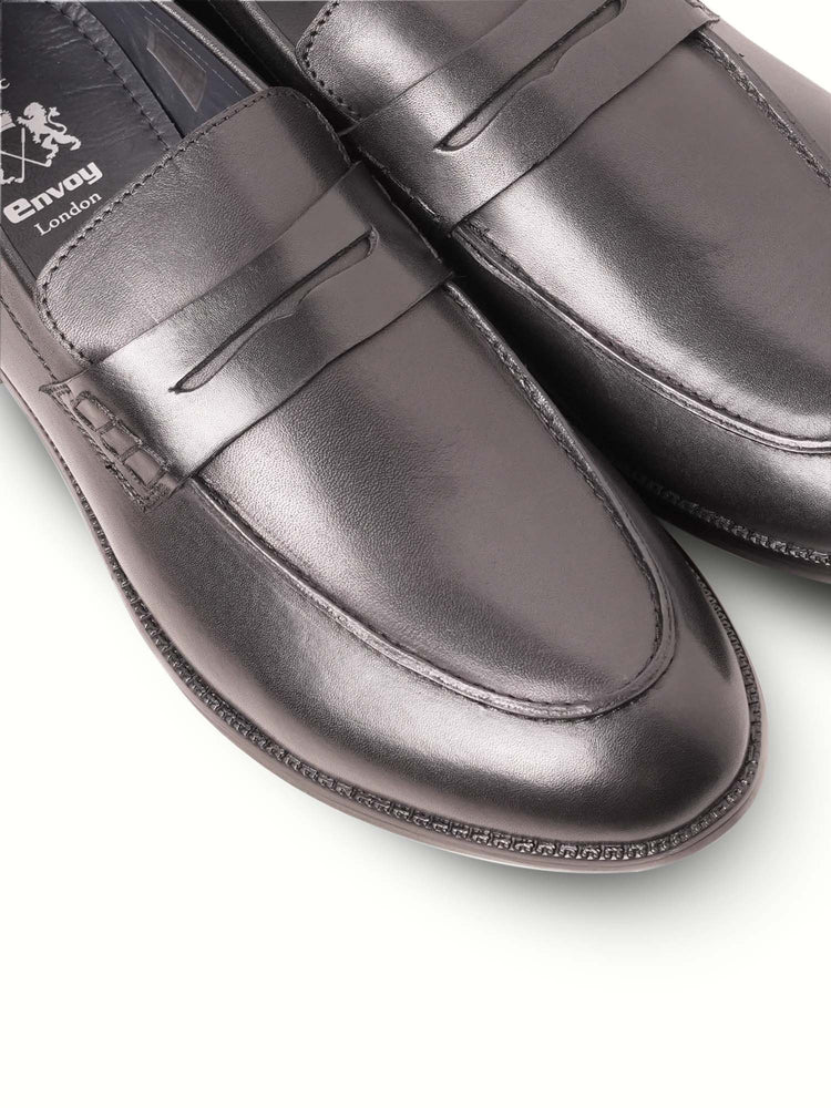 Full Grain Leather Embossed Slip-On Shoes